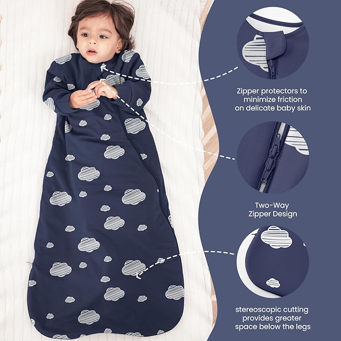 Unisex Sleeping Bag for Babies and Toddlers 1.0 Tog Sleep Sack 18-36Months, Baby Sleep Sack, Newborn Sleep Sack, Wearable Blanket Baby, One Piece Long Sleeves, Gifts for Toddlers