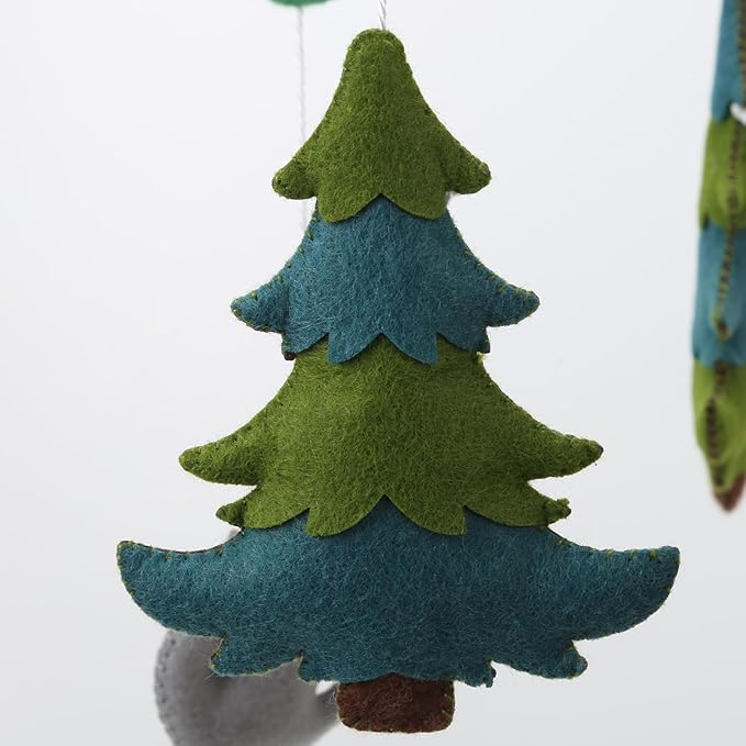 Woodland Mobile for Crib - A Woodland Crib Mobile with Stars Trees Clouds and Animals for a Forest or Hunting Theme