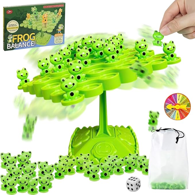 Frog Balance Game,Balance Board Game,Two-Player Balanced Tree Board Game, Montessori Frog Balance Tree Educational Toys, Children Desktop Game Gift for Boys Girls