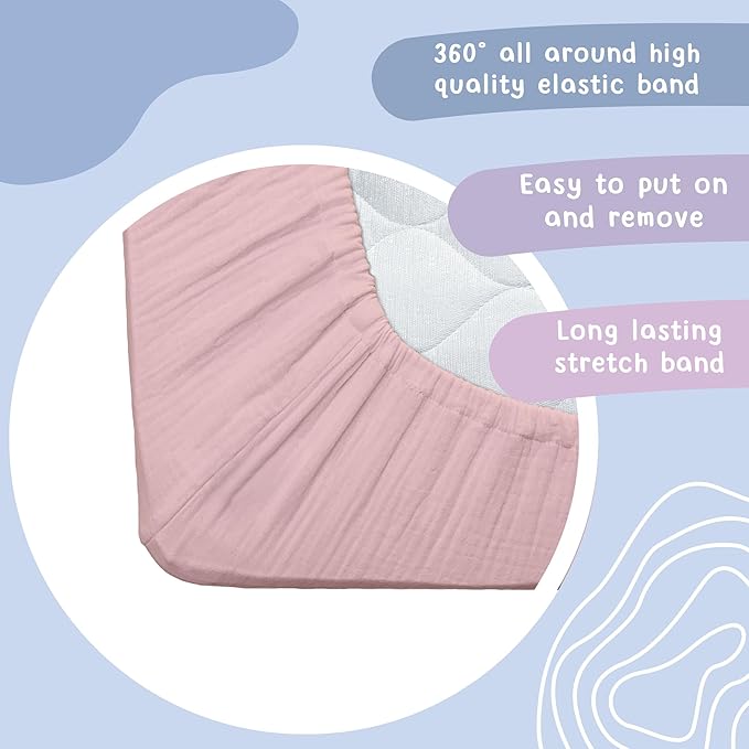 Hugs & Llamas - 100% Organic Cotton Muslin Fitted Sheet for Boys & Girls | Neutral Organic Crib Sheets