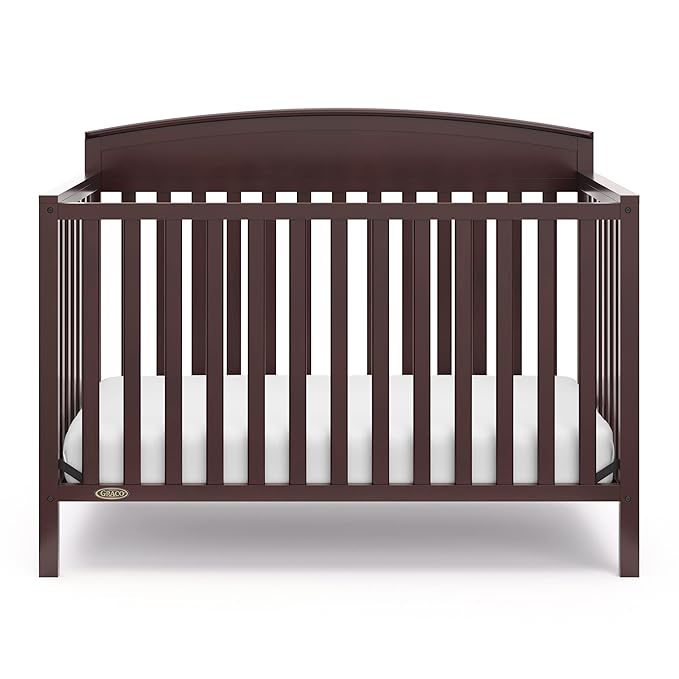 Graco Benton 5-in-1 Convertible Crib (Espresso) – GREENGUARD Gold Certified, Converts from Baby Crib to Toddler Bed, Daybed and Full-Size Bed, Fits Standard Full-Size Crib Mattress