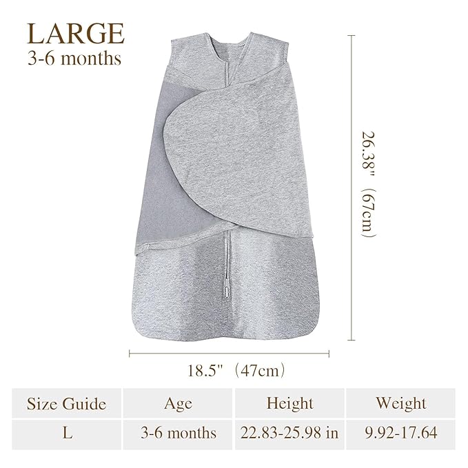 Swaddle-Blanket Baby Girl & Boy Swaddles Newborn Infant Transition 100% Cotton Wrap Blankets, 3-Way Adjustable Wearable Blanket, TOG 1.0 (Hedgehog, 3-6 Month)