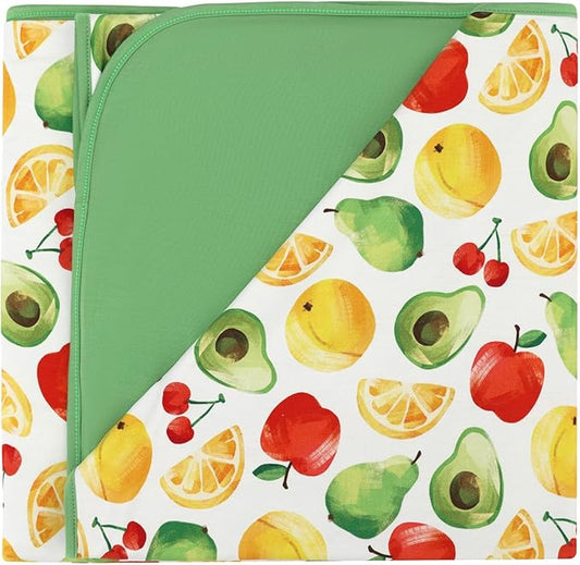 Premium Baby Blanket, Stretchy Quilt for Kid, Soft Crib Bedding for Newborn Baby and Toddler, Nursery Blanket for Boys and Girls, Viscose Made from Bamboo, 50'' x 50'' Fruit