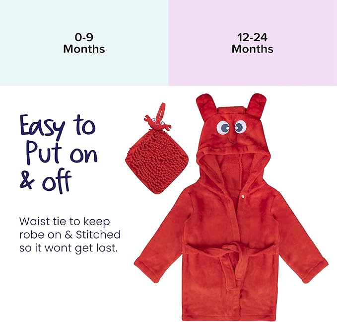 Rising Star Baby Toddler Robe Or Kids Robe for Girls and Boys - Kids & Baby Bath Robe Spa Set with Washcloth or Slippers