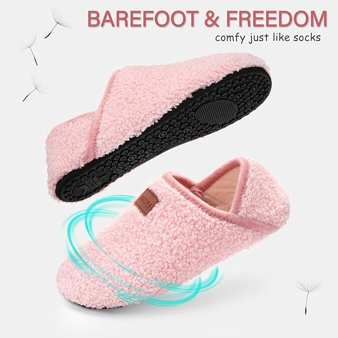 ATHMILE House Slippers for Women Men Indoor Barefoot Slippers Socks Furry Slip on House Shoes Cozy Comfy for Home Bedroom Travel Yoga