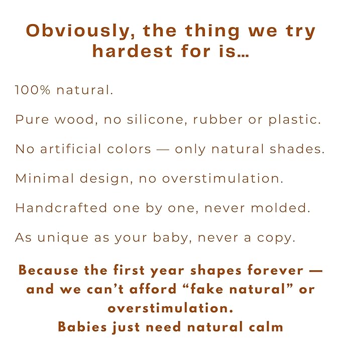 HippoToys Wooden Teething Toy – USA’s First Real Natural Teether & Rattle for Babies 0–12 Months – Handcrafted Beech & Walnut Wood – No Fake Natural, No Silicone, No Rubber