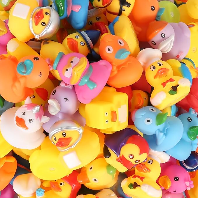 Rubber Ducks Bath Toy for Kids, Assortment Duckies for Jeep Ducking Pool Floater Ducky Bathtub Beach Toys, Party Favors Birthday