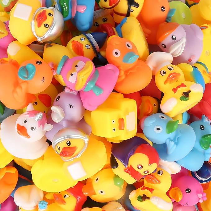 Rubber Ducks Bath Toy for Kids, Assortment Duckies for Jeep Ducking Pool Floater Ducky Bathtub Beach Toys, Party Favors Birthday (150 Pack)
