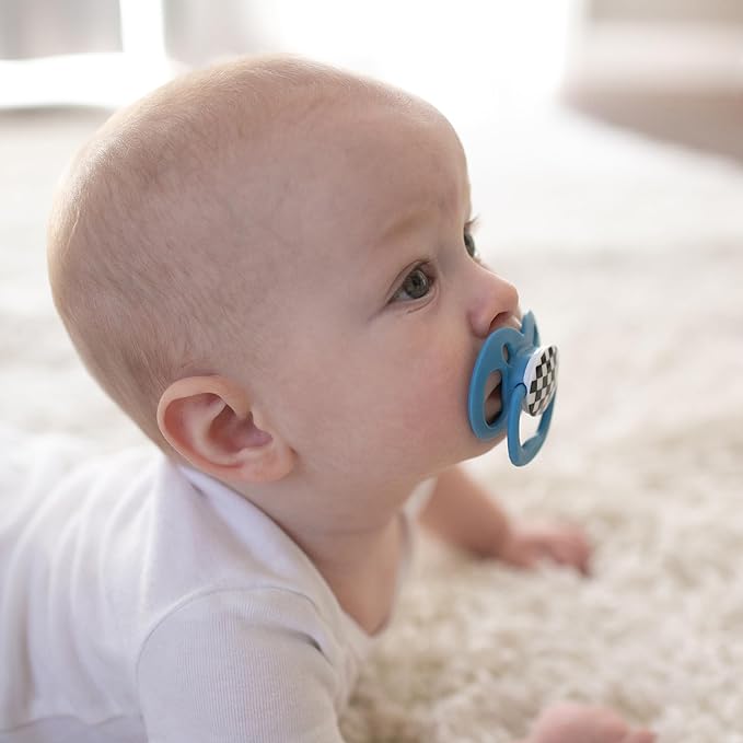 Dr. Brown's Advantage Baby Pacifier, Fully Symmetrical Soother with Soft Silicone Bulb, Skateboard Snail, 6-18m, BPA Free, 2 Pack