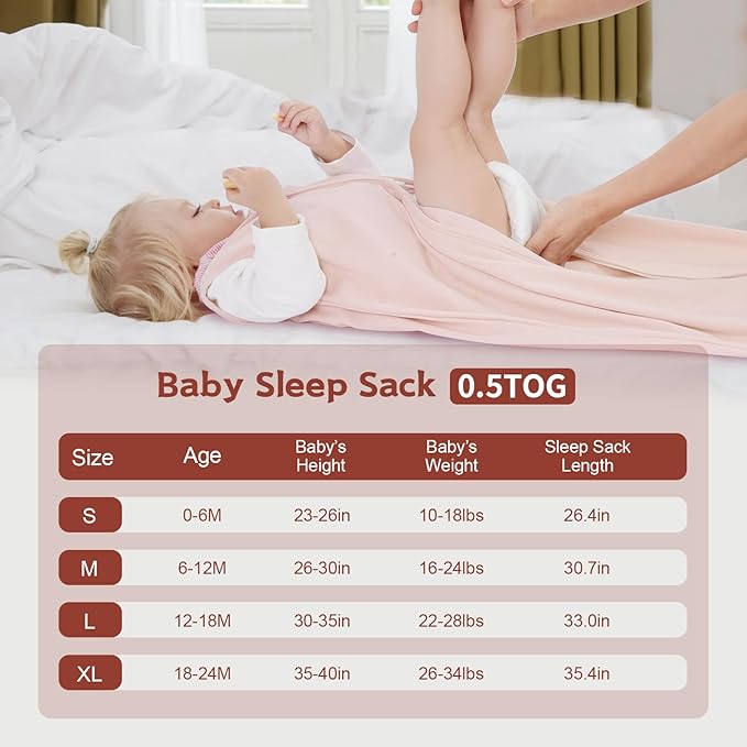 3 Pack Baby Sleep Sack 18-24 Months 100% Cotton TOG 0.5 Baby Sleeping Bag 2-Way Zipper Toddler Wearable Blankets Comfy Stretchy Summer Sleep Sacks