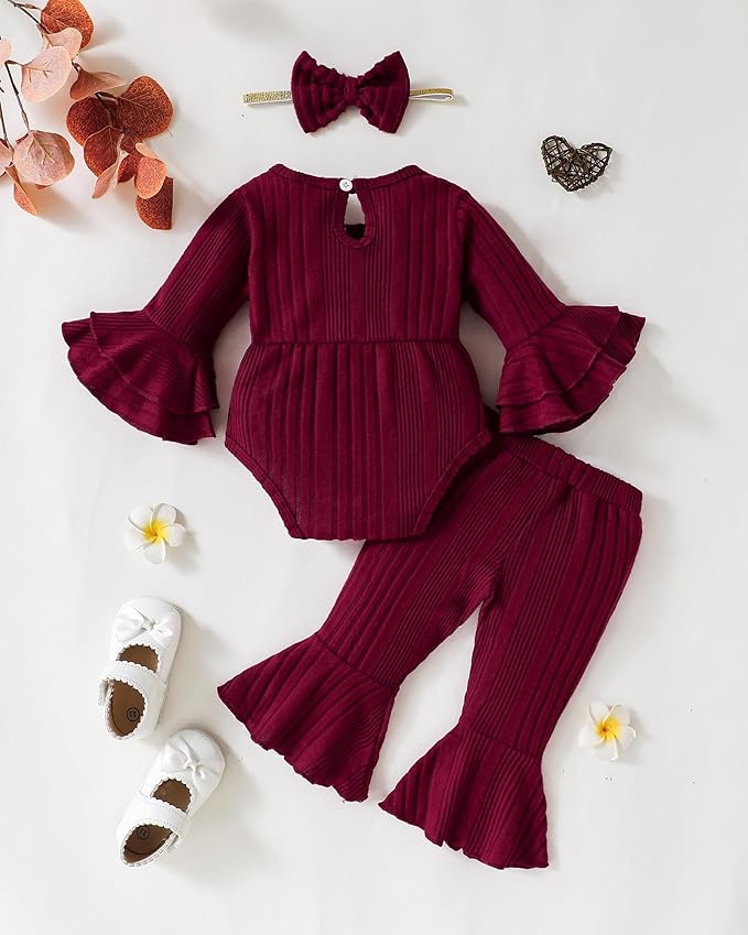 SUNNY PIGGY Baby Girl Clothes Infant Newborn Outfits Romper 0-18 Month Toddler Girls’ Clothing Pant Set