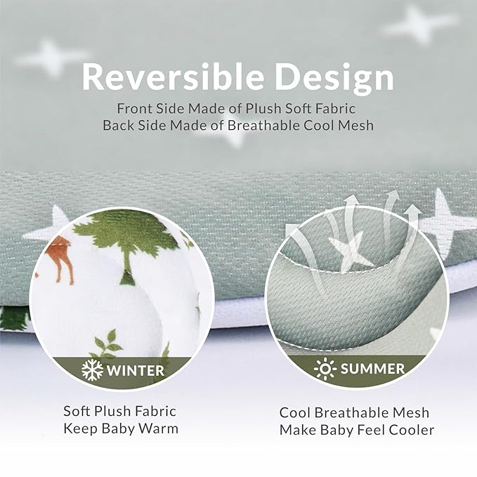 Generic Infant Car Seat Insert Compatible with Mamaroo Swing & Graco Swing and Infant Car Seat, Newborn Insert Baby Head Body Support, Reversible Design, Breathable Soft Fabric, 1Pcs - Green Forest
