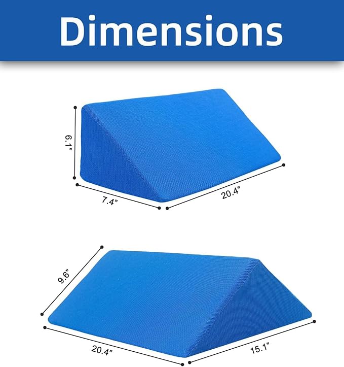 Fanwer Positioning Wedge Pillow for Side Sleeping (3 in 1), 40 Degree Triangle Bed Wedges & Body Positioners for Back Pain, Preventing Bedsores, After Surgery, Knees Elevated, Pregnancy