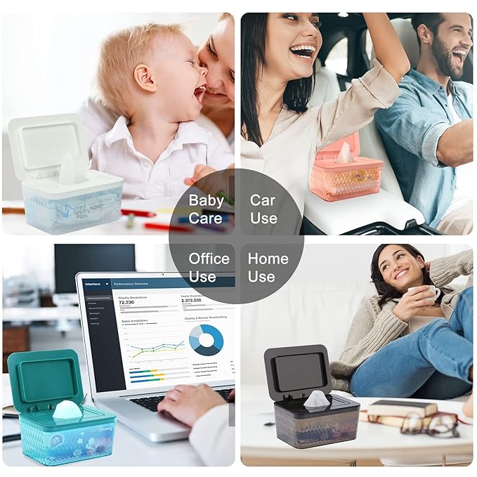 Wipes Dispenser Seal-Designed Wipe Dispenser Holder Wipes Case Box for Bathroom Keep Wipes Fresh, Dust-Proof & Non-Slip