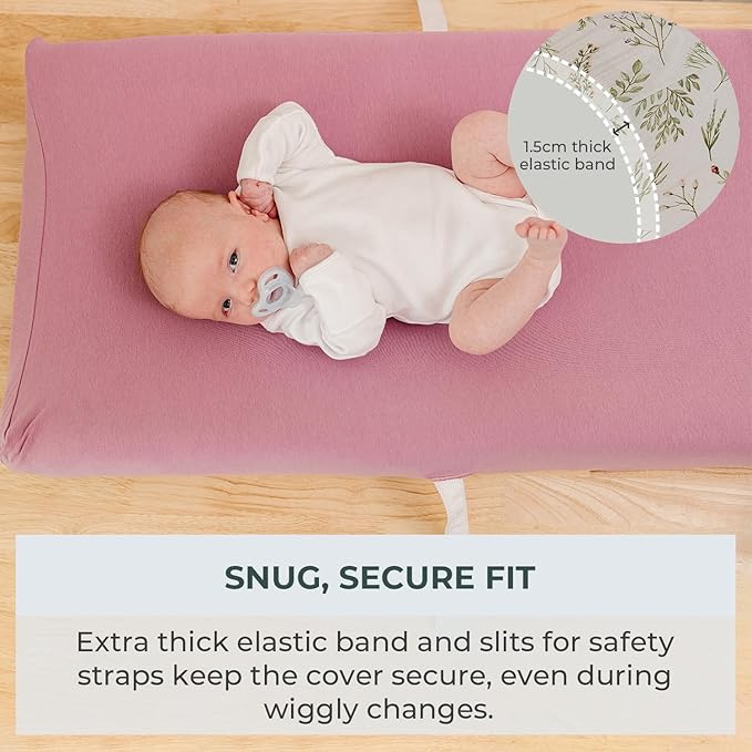 Pobibaby – 2 Pack Premium Changing Pad Covers for Girls, Ultra-Soft Breathable Cotton Diaper Changing Table Covers – Floral Nursery Changing Pad Sheets for Baby Girl (Blossom)