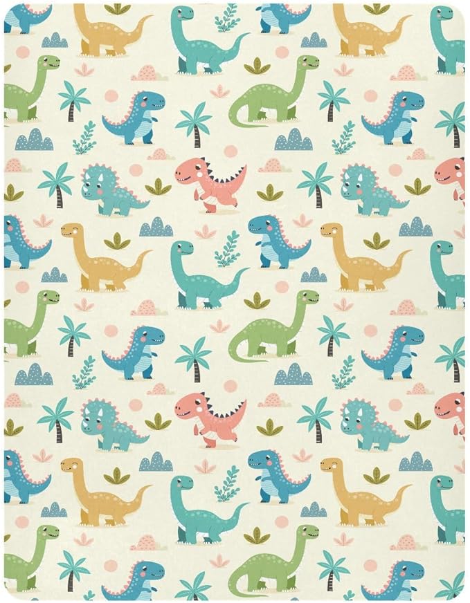 Various Dinosaur Crib Sheets for Neutral Bassinet Play Sheets,Sheets Toddler Bed Sheets for Baby Boys Girs 39 * 27 * 5in