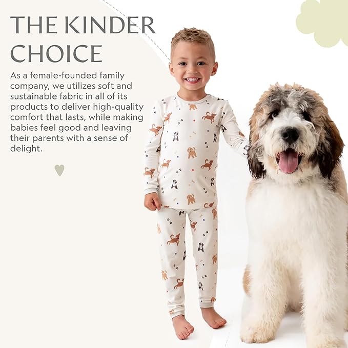 Toddler Pajamas – 95% Bamboo Viscose, 5% Spandex – Soft, Breathable Long-Sleeve Pajama Set for Kids, Sleepwear, Imported