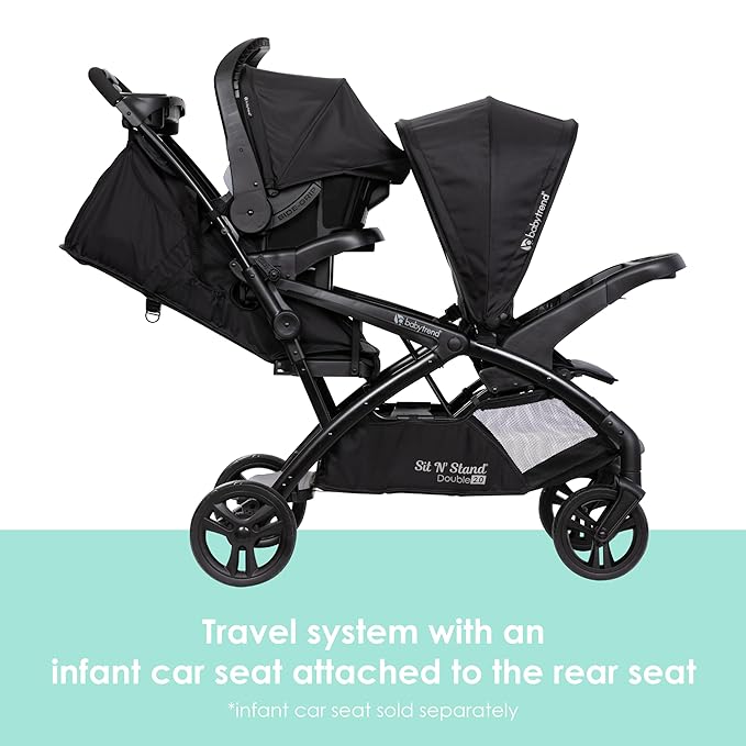 Baby Trend Sit N' Stand® Double 2.0 Stroller, Madrid Black