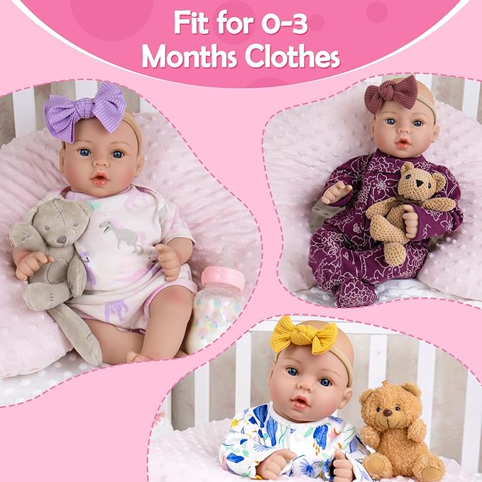 Aori Reborn Baby Girl Doll Realistic - 18" Premium Weighted Lifelike Newborn Dolls with Poseable Limbs and Cloth Body, Nice Gift for Kids 3+, Elderly and Collectors