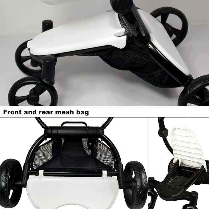 Anivia Luxury Baby Doll Stroller for 18" & 20" Girl Dolls - Doll Stroller with Folding Canopy, Mute Wheels and 2 Storage Baskets, Easy to Assemble