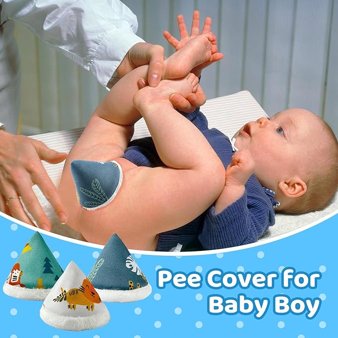 Coral Velvet Pee Covers Baby Boy New Technology Fabric Reusable Pee Cap Diaper Changing Accessory for Boys 10 Packs