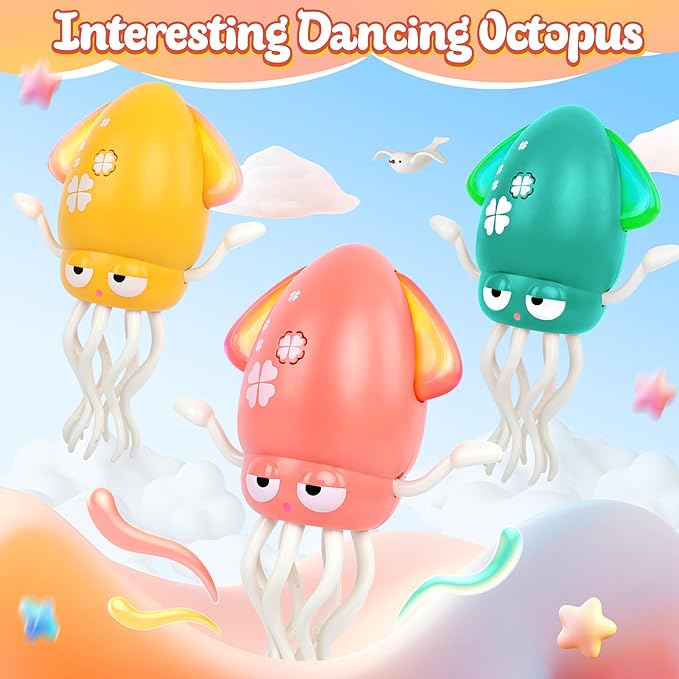 Sachie Dancing Octopus Baby Toy β Electric Crawling Octopus with Music & Lights, Rechargeable Sensory Toy for Infants & Toddlers, Fun Learning Gift for Boys & Girls(Green)