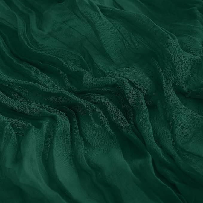12Pack Emerald Green Table Runner 35 x 120 inch Cheesecloth Table Runner 10FT Boho Table Runners Rustic Gauze Cheese Cloth Table Runners for Party Wedding Birthday Dining Bridal Baby Shower Decor