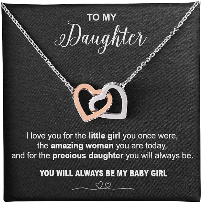 To My Daughter Gift Necklace From Dad or Mom - Badass Daughter Jewelry With Heartfelt Message & Elegant Box
