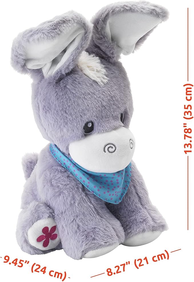 KiddoLab Peek-A-Boo Donkey: Soft Stuffed Animal Toy for Infants 6-18 Months with Moving Ears, Songs, Tunes & Lullabies