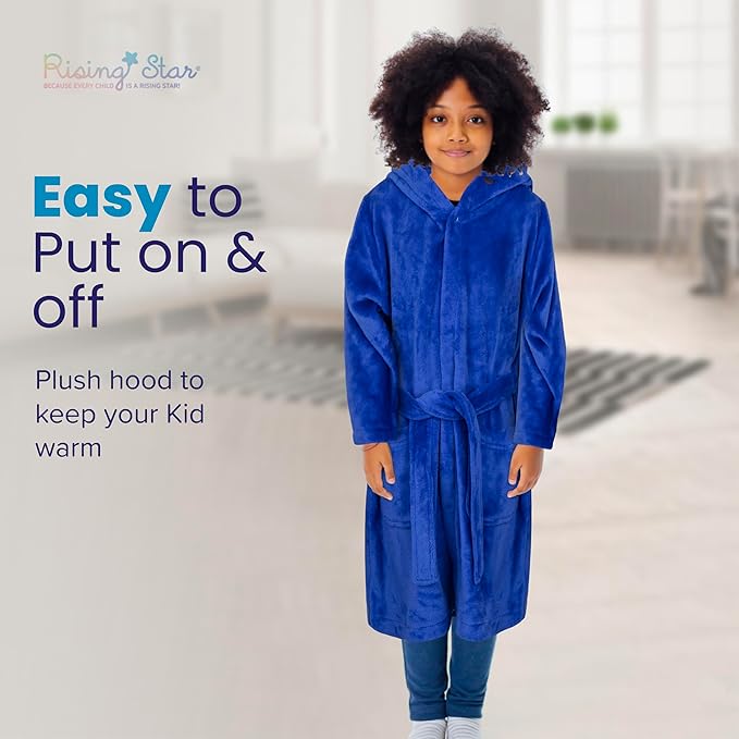 Rising Star Baby Toddler Robe Or Kids Robe for Girls and Boys - Kids & Baby Bath Robe Spa Set with Washcloth or Slippers
