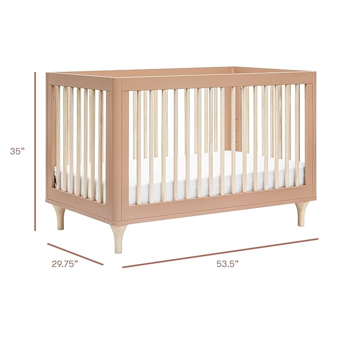 Babyletto Lolly 3-in-1 Convertible Baby Crib - GREENGUARD Gold Certified Convertible Crib to Toddler Bed & Daybed - Wooden Baby Bed, 4 Adjustable Heights - Easy to Assemble - Canyon/Washed Natural