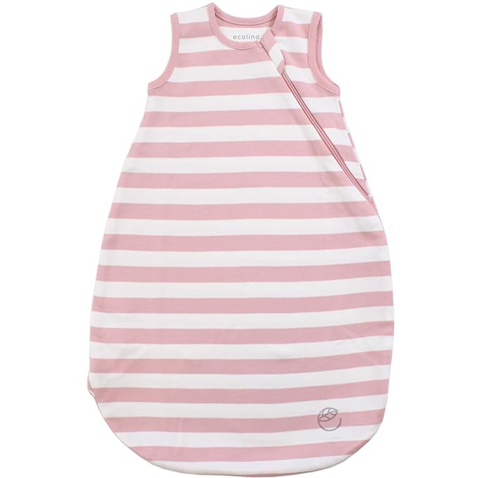 Ecolino Organic Cotton Baby Sleep Sack - 2-Way Zipper Baby Wearable Blanket - Toddler Sleeping Bag Sack - 18-36 Months - Blush