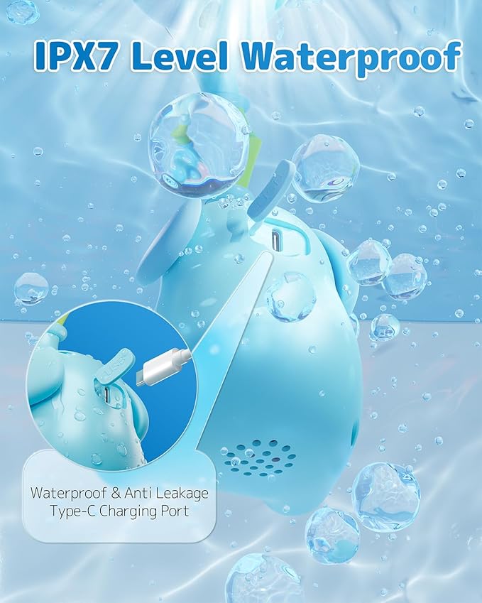 Baby Bath Shower Head with Water Thermometer, 3-in-1 Rechargeable Bath Toys, 3 Exchangable Shower Heads and Soft Silicone Baby Brush, for Newborns, Toddlers in The Tub or Sink-Sensing V3