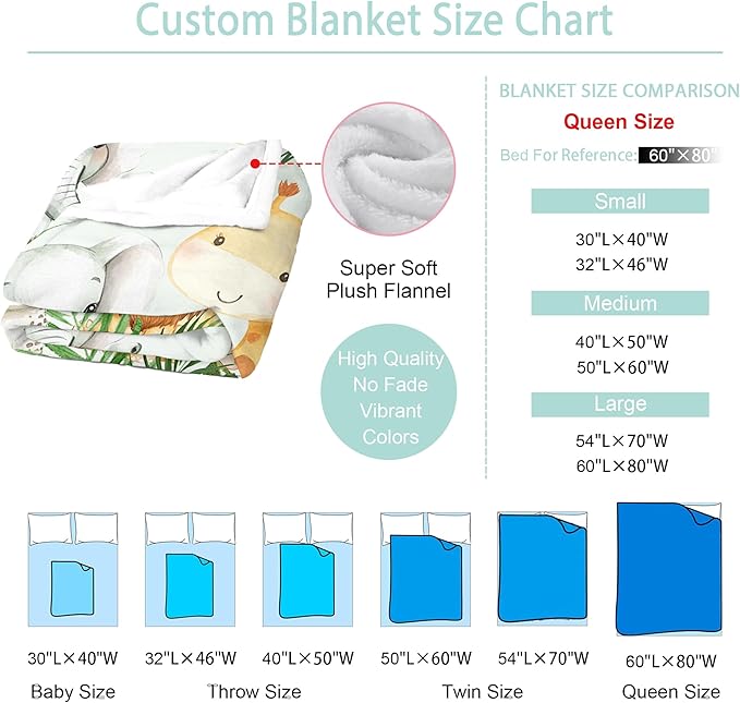 Personalized Baby Blanket for Boys, Custom Baby Blanket for Kids Customized Name Blankets in Easter Personalized Gifts for Christmas Birthday Infant Newborn Shower (Green)
