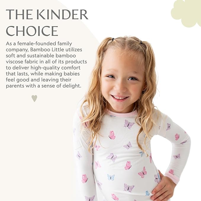 Toddler Pajamas – 95% Bamboo Viscose, 5% Spandex – Soft, Breathable Long-Sleeve Pajama Set for Kids, Sleepwear, Imported