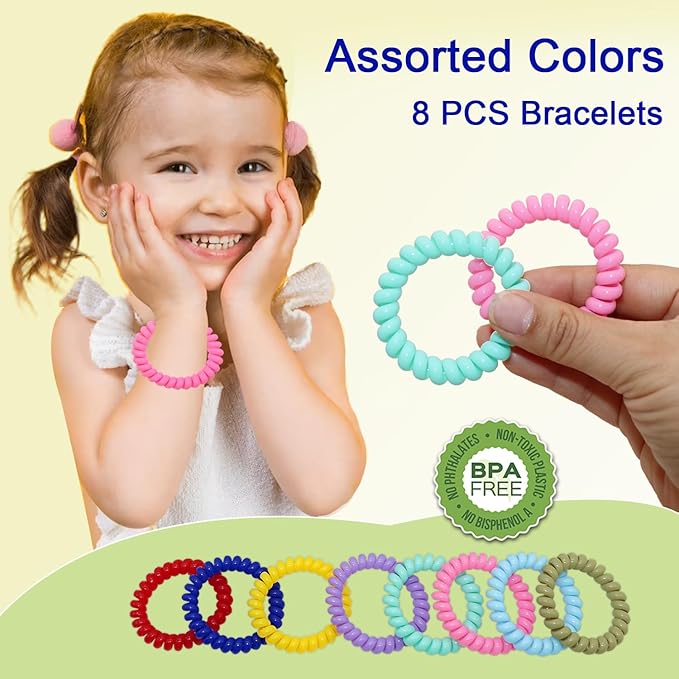 Sensory Chew Bracelets for Boys and Girls, 8 Pack Stretchy Coil Bracelet Fidget Toys for Kids with Autism ADHD SPD or Special Needs, Oral Motor Aids Jewelry Reduce Teething Biting and Anxiety