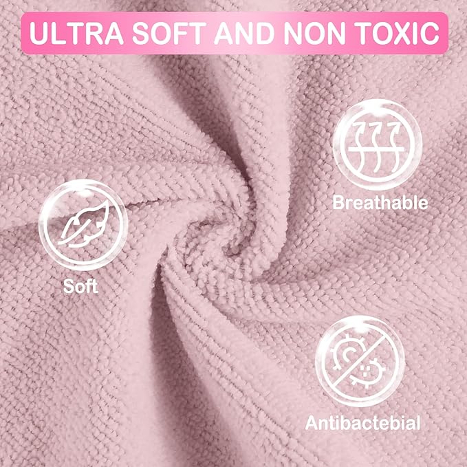 Viviland Baby Washcloths, Super Soft Baby Bath Towels for Newborn 24 Pack, Absorbent Face & Body Wash Cloth for Baby Girl, Mermaid Pattern, 9 x 9 inch