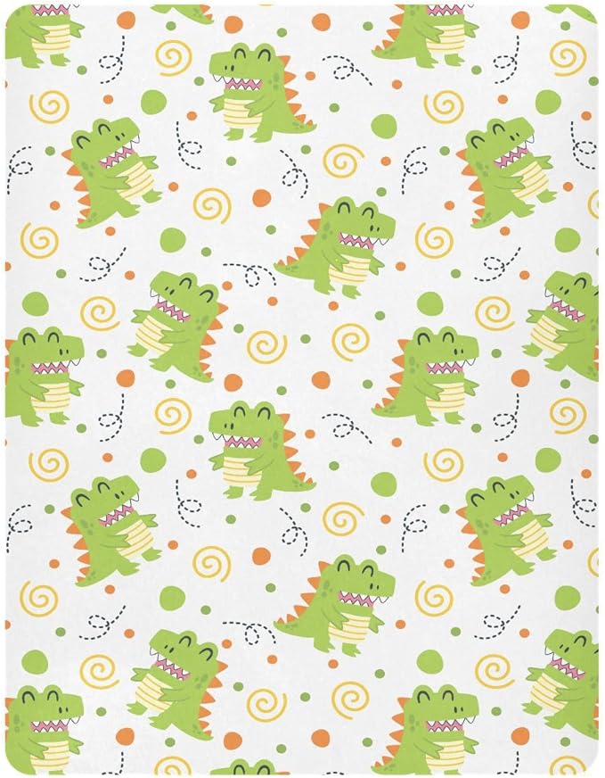 Little Dinosaur Crib Sheets for Neutral Bassinet Play Sheets,Sheets Toddler Bed Sheets for Baby Boys Girs 39 * 27 * 5in