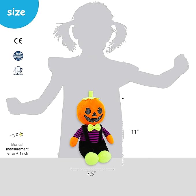 June Garden 12" Sweet Dolly Halloween Pumpkin - Stuffed Ultra Soft Baby Doll for Kids
