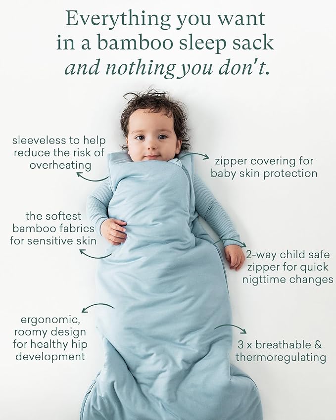 Quilted Supersoft Sleep Sack, 2.5 TOG Premium Bamboo Viscose Warm Baby Sleeping Bag, Thick Babies Wearable Blanket