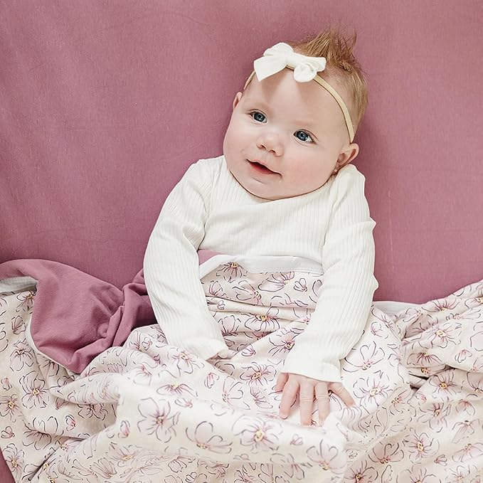 Pobibaby – 2 Pack Crib Sheets Girl, Premium Fitted Baby Crib Sheets for Standard Mattress – Ultra-Soft Jersey Knit, Safe and Snug, Stylish Floral Design (Blossom)