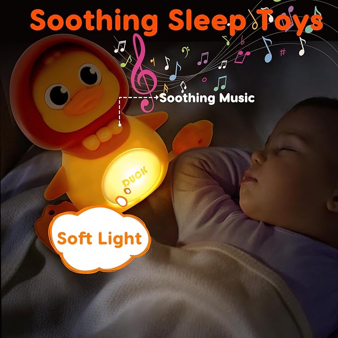 Baby Toys 6-12 Months Musical Duck Toy Set 3 4 5 6 7 8 9 10 Month Old Tummy Time Infant Newborn Crawling Moving Light Up Toys for Babies 9-12-18 Months Birthday Shower Gifts for 1 Year Old Boy Girl