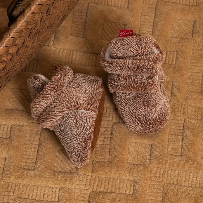 Sawimlgy Newborn Infant Baby Girl Boy Cotton Booties Stay On Sock Slippers Soft Bedroom Shoes Non-Skid Ankle Boots With Grippers Toddler Crib Warm Shoe First Walker Birthday Shower