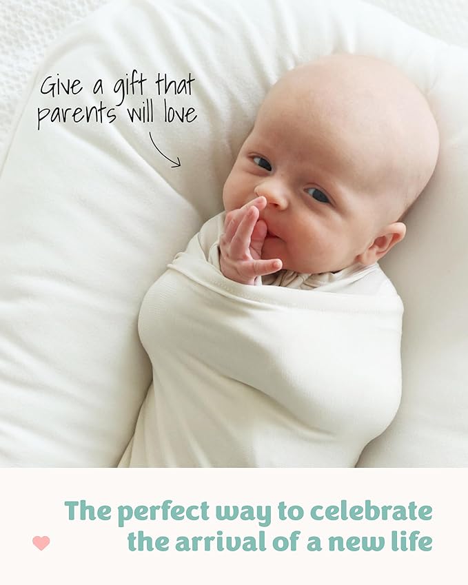 Caden Lane Baby Swaddle & Receiving Blanket, Soft, Breathable & Temperature-Regulating Bamboo Viscose Fabric for Swaddling Newborns, Gender Neutral Infant Blanket for Boys & Girls, Oat Beige