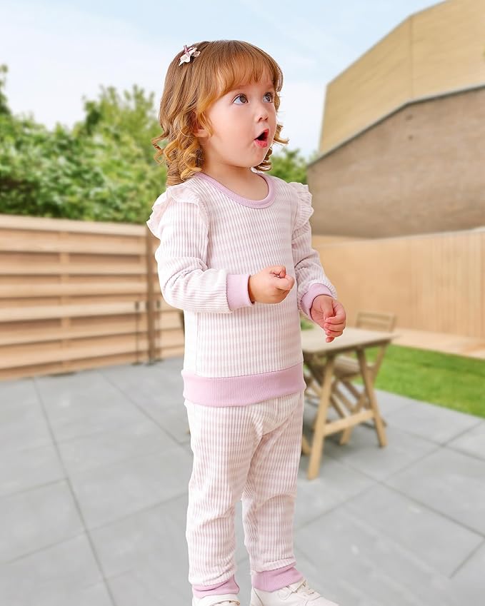 Mioglrie Baby Girl Clothes Infant Toddler Girls Fall Winter Outfits Sweatshirts Clothing Set 3 6 12 18 24 Month 2T 3T