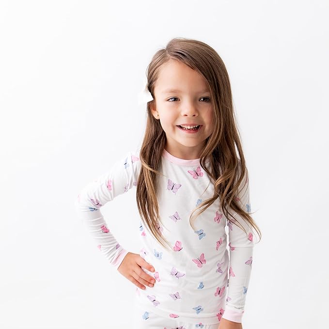Toddler Pajamas – 95% Bamboo Viscose, 5% Spandex – Soft, Breathable Long-Sleeve Pajama Set for Kids, Sleepwear, Imported
