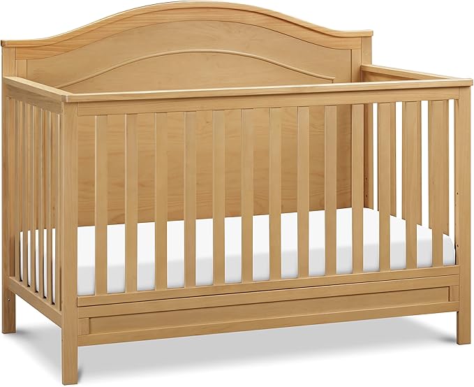 DaVinci Charlie 4-in-1 Convertible Crib - GREENGUARD Gold Certified - Wooden Baby Crib Convertible to Toddler Bed, Daybed, and Full-Size Baby Bed with 4 Adjustable Heights - Easy to Assemble - Honey