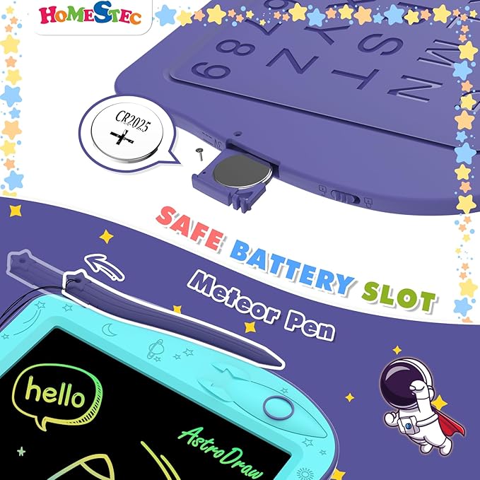 Astrodraw Drawing Pad Toys, Colorful LCD Writing Tablet for Kids, Doodle Board for Toddlers 3 4 5 6 Years Old, Travel Sensory Space Toy for Boys Girls, Birthday Gift Idea,2pc