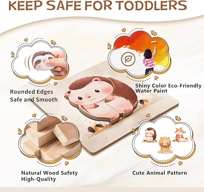 Wooden Puzzles for Toddlers 6 Pack Puzzles Toys for Toddlers 3 4 5 6 Years Old Boys Girls Birthday Christmas Party Favors Gifts Best Gifts for Toddlers