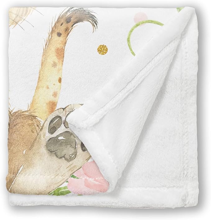 Arteaga Personalized Baby Blanket for Girls, Customized Lion Blanket, Super Soft Plush Fleece, 30''x40''